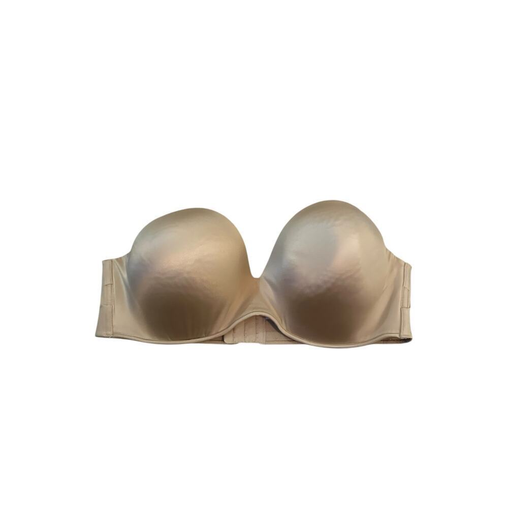 Cacique Women's Tan Underwire Strapless Push Up Bra Size 40DD